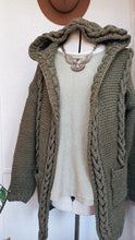 Load image into Gallery viewer, Hooded Cloak - Cable Knit Cardigan