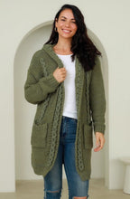 Load image into Gallery viewer, Hooded Cloak - Cable Knit Cardigan